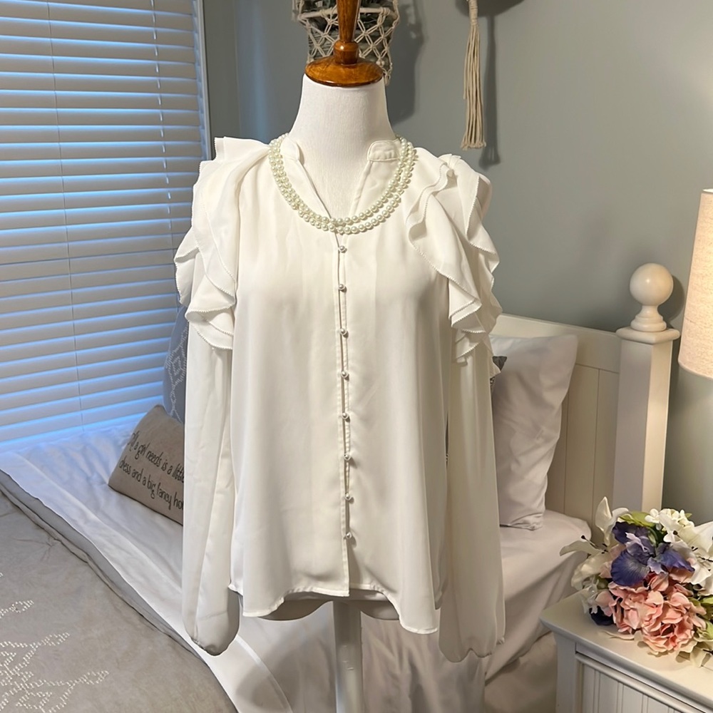 Ivanka Trump Cold Shoulder Blouse